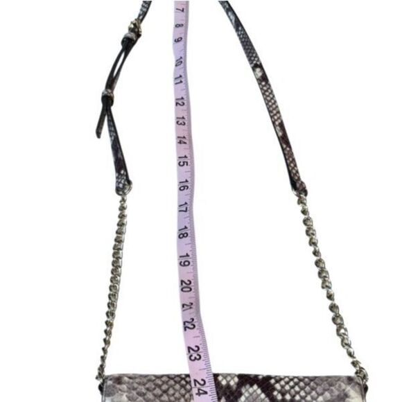 Michael Kors Jet Set Travel Crossbody Phone Handbag Snakeskin Embossed Leather - Picture 5 of 14